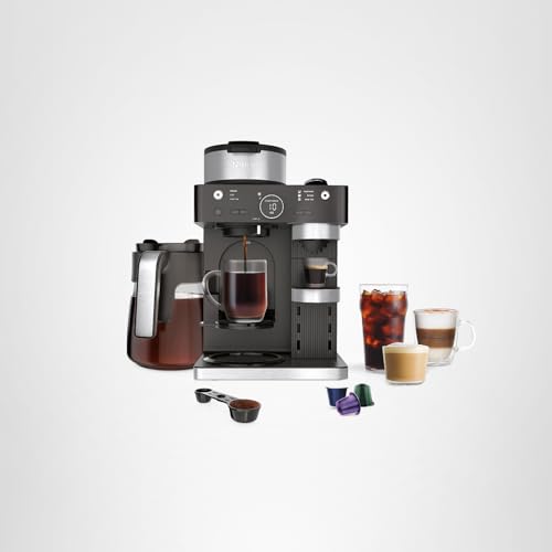 Ninja Espresso & Coffee Maker & Barista System, 3 Espresso Brew Styles, Single-Serve Coffee & Nespresso Capsule Compatible, Built-in Frother, Espresso, Cappuccino & Latte Maker