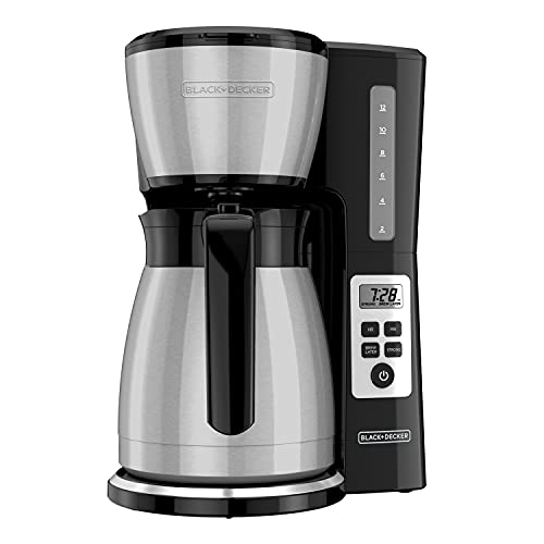 BLACK and DECKER 12 Cup Thermal Programmable Coffee Maker with Brew Strength and VORTEX Technology