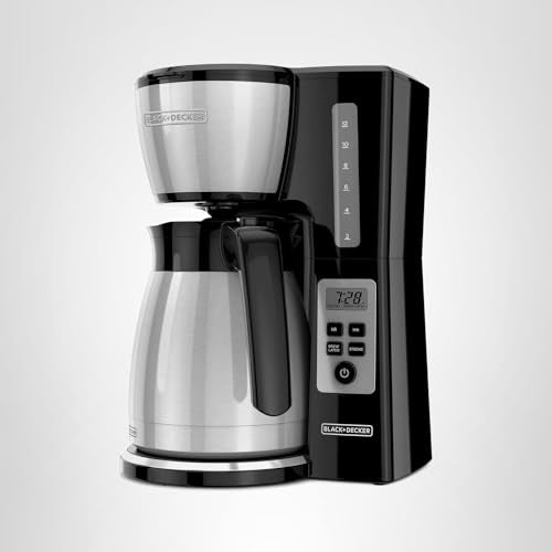 BLACK and DECKER 12 Cup Thermal Programmable Coffee Maker with Brew Strength and VORTEX Technology