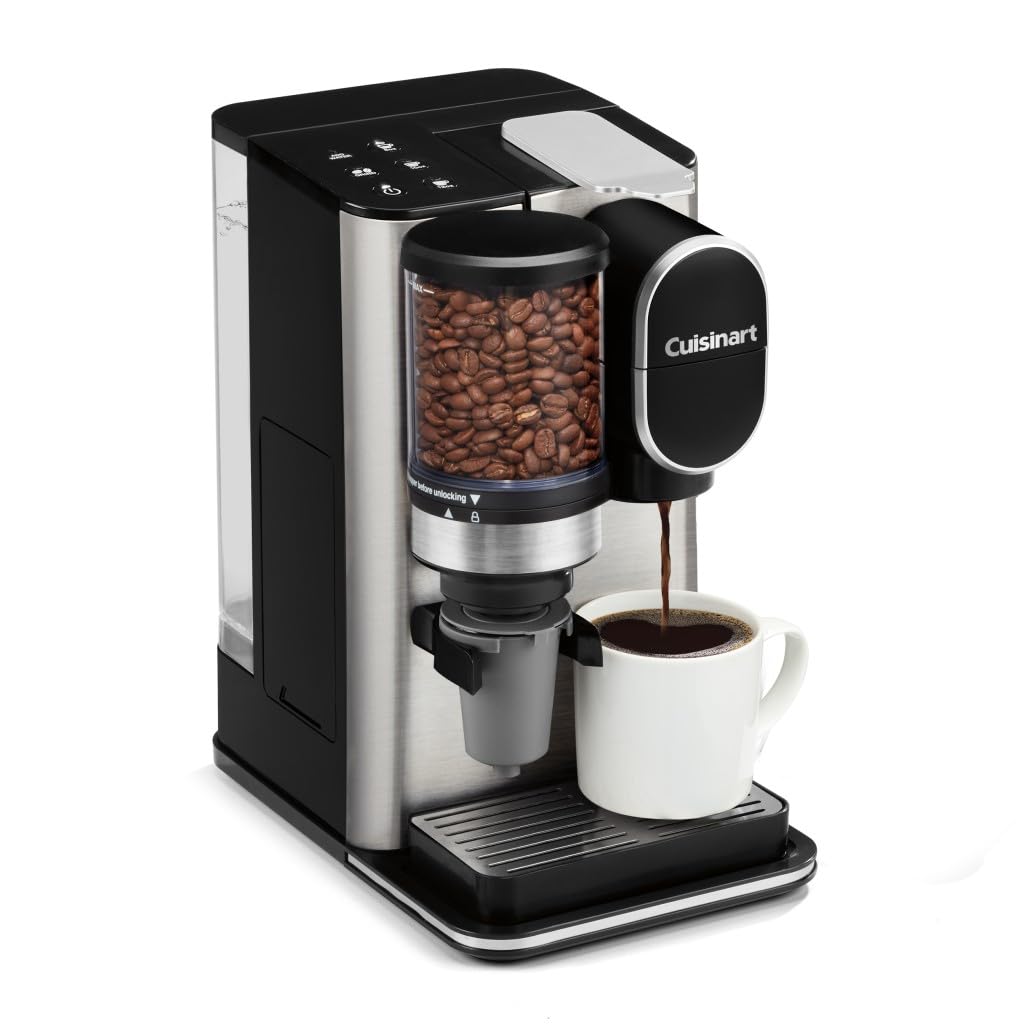 Cuisinart Single-Serve Coffee Maker + Coffee Grinder with 8, 10, and 12 oz. Serving Size, Compatible with Single-Cup Pods
