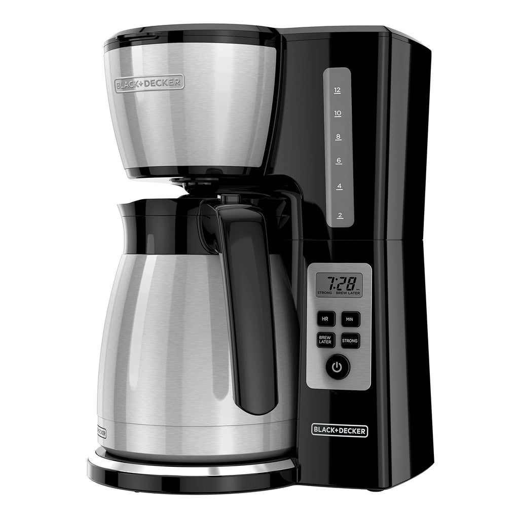 BLACK and DECKER 12 Cup Thermal Programmable Coffee Maker with Brew Strength and VORTEX Technology