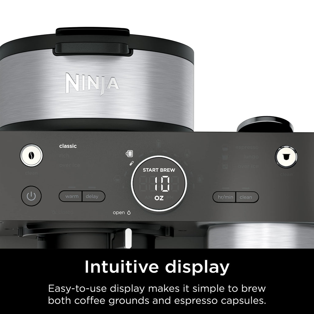 Ninja Espresso & Coffee Maker & Barista System, 3 Espresso Brew Styles, Single-Serve Coffee & Nespresso Capsule Compatible, Built-in Frother, Espresso, Cappuccino & Latte Maker