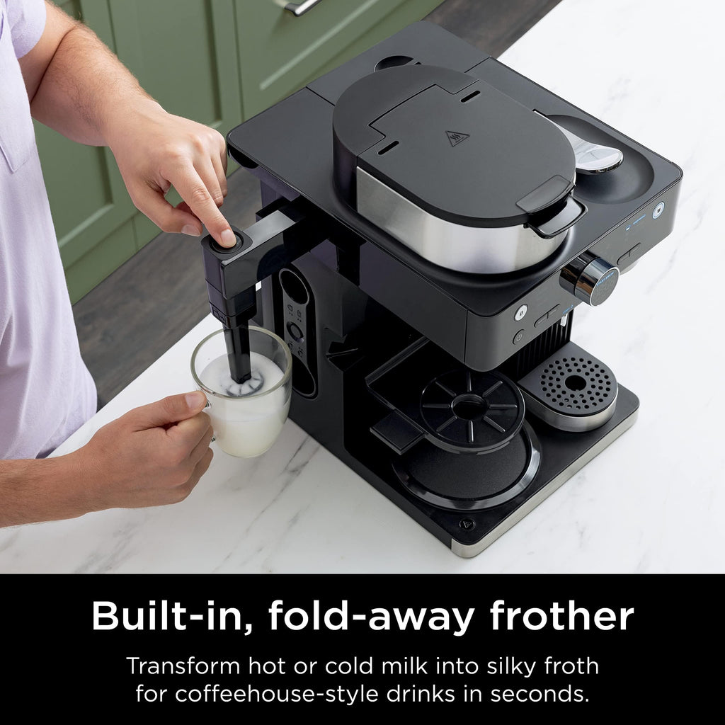 Ninja Espresso & Coffee Maker & Barista System, 3 Espresso Brew Styles, Single-Serve Coffee & Nespresso Capsule Compatible, Built-in Frother, Espresso, Cappuccino & Latte Maker