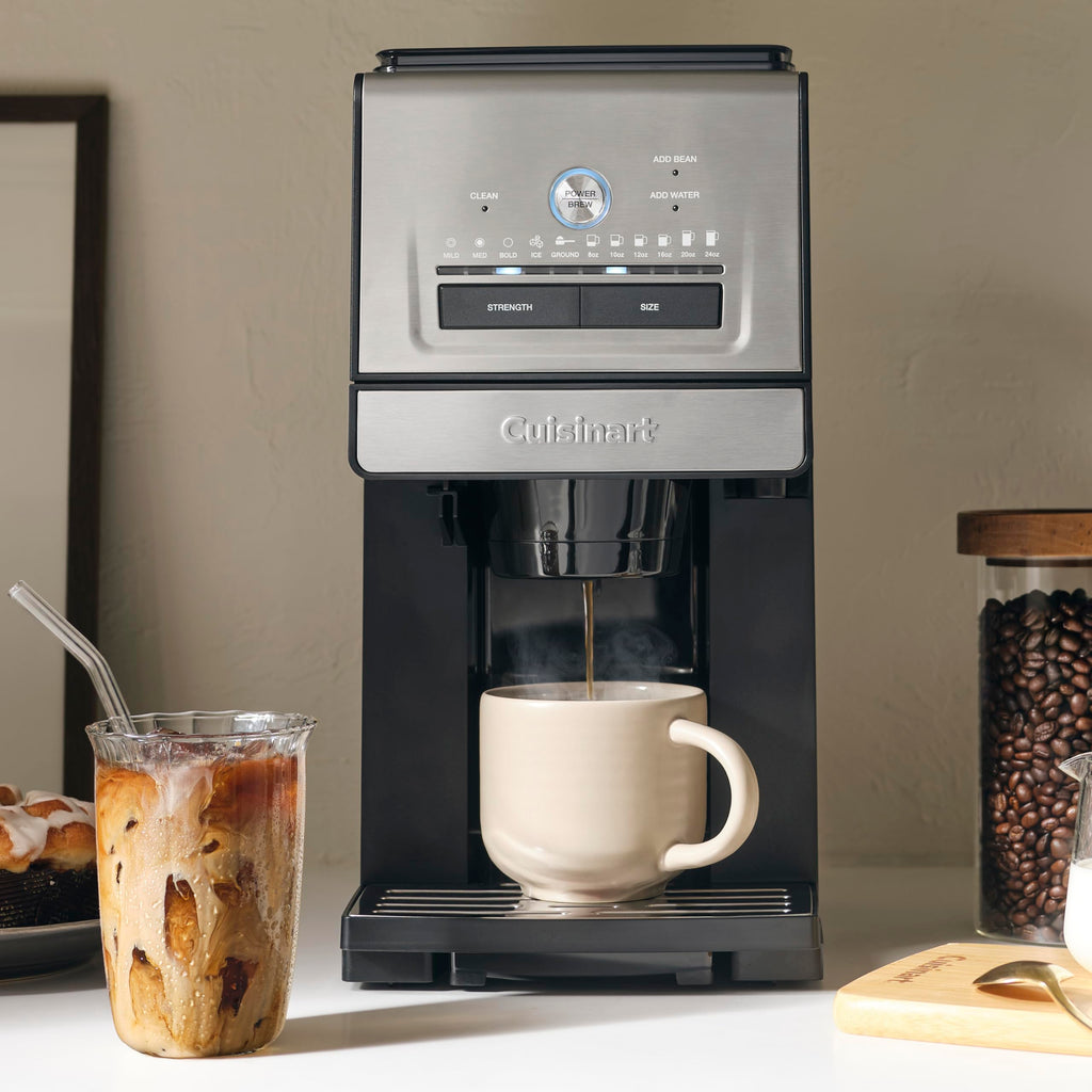 Cuisinart Coffee Maker, Custom Grind and Brew Single Cup Coffee Maker, 6 Cup Sizes, Built-in Stainless Steel Burr Mill, Adjustable Strength, Grind Control and Over Ice Feature