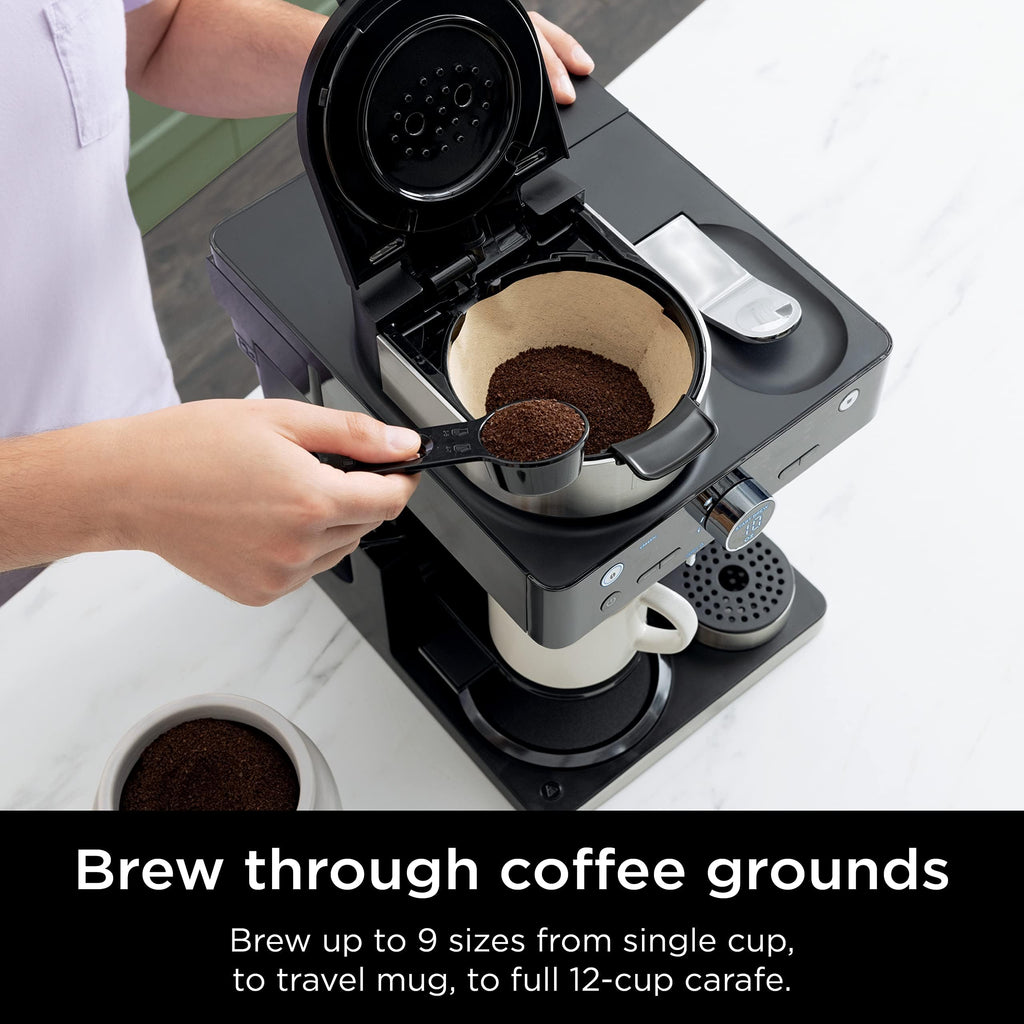 Ninja Espresso & Coffee Maker & Barista System, 3 Espresso Brew Styles, Single-Serve Coffee & Nespresso Capsule Compatible, Built-in Frother, Espresso, Cappuccino & Latte Maker