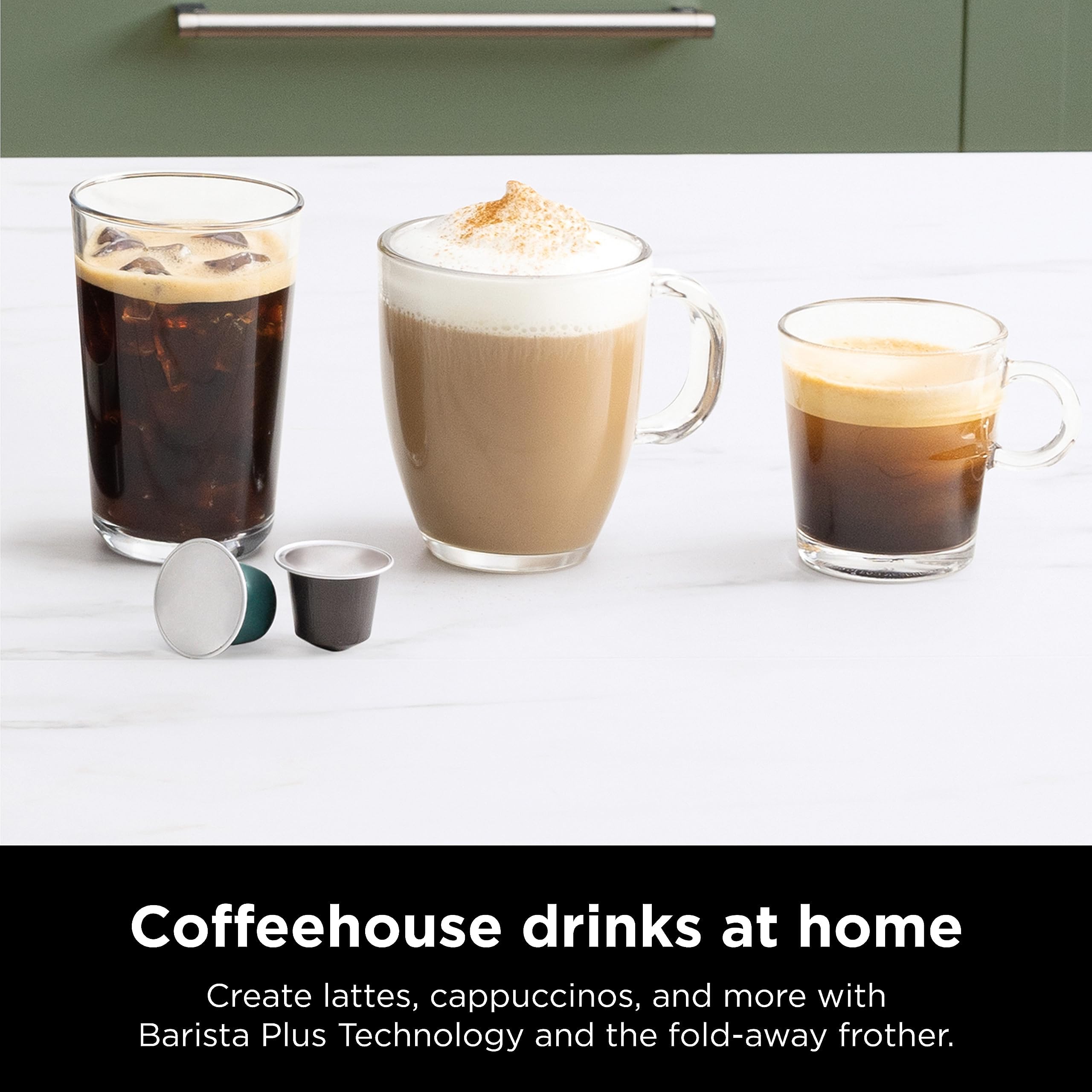 Ninja Espresso & Coffee Maker & Barista System, 3 Espresso Brew Styles, Single-Serve Coffee & Nespresso Capsule Compatible, Built-in Frother, Espresso, Cappuccino & Latte Maker