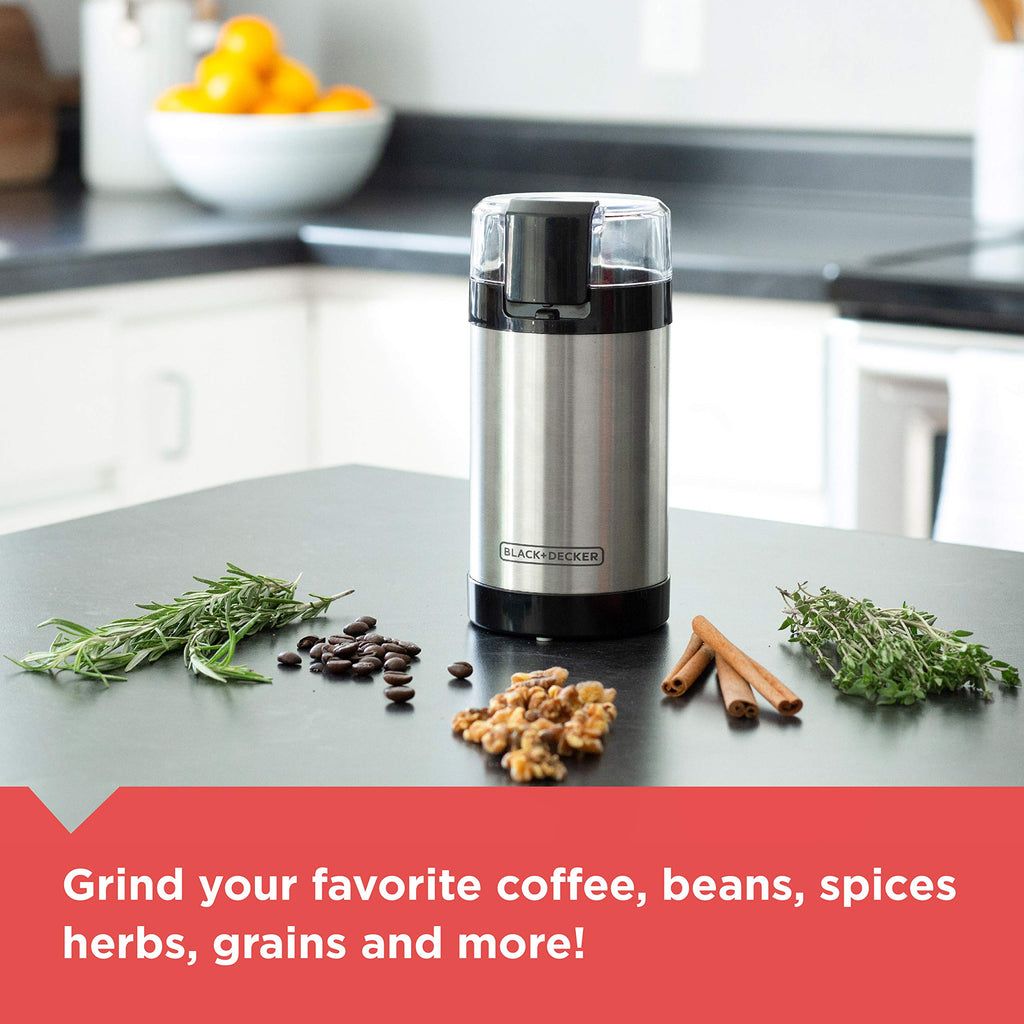 BLACK+DECKER One Touch Coffee Grinder, 2/3 Cup Coffee Bean Capacity