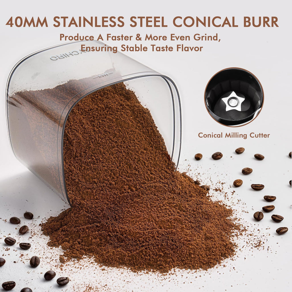 Burr Coffee Grinder Electric, Adjustable Burr Mill with 30 Grinding Settings
